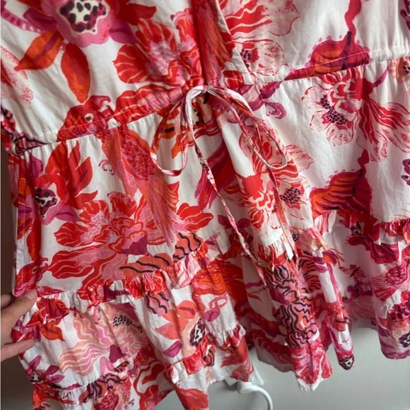 Banjanan Becca Sleeveless Tiered Organic Cotton Voile Dress M - Picture 6 of 10